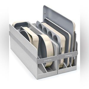 NWOB - Caraway Bakeware Storage Organizer - Grey - (NO bakeware included) 2pcs